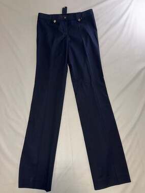 Tory Burch Adam Pant in Med Navy Cotton Stretch Trousers Size 4